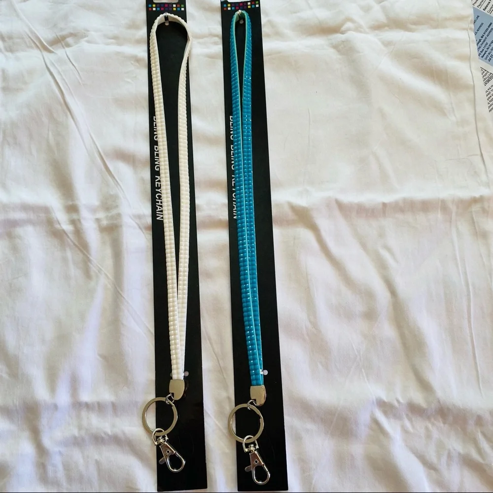Lanyards Turquoise and White. Set of 2!